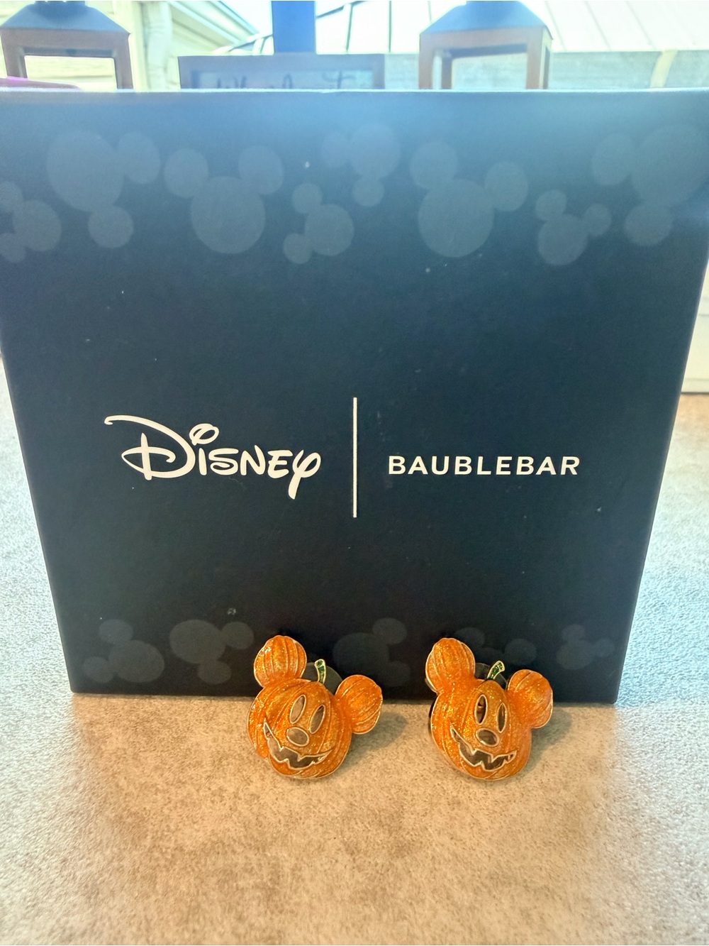Disney x BaubleBar Orange Pumpkin Mickey Earrings